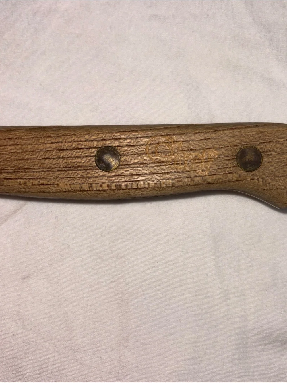 Vintage Roger’s Wood Handle Chef's Knife - Stainless Blade, Natural Wood